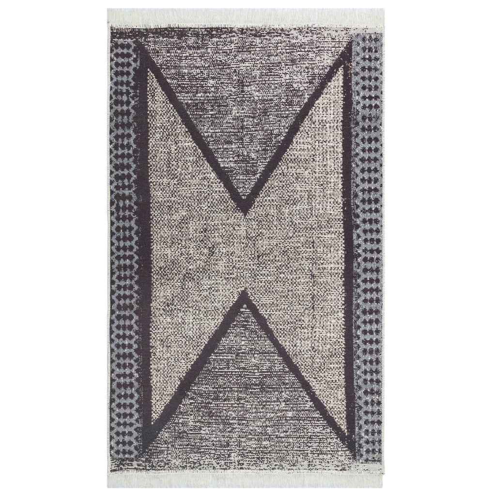 Vidaxl tappeto 160x230 cm di cotone nero e grigio