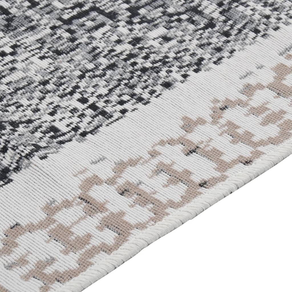 Vidaxl tappeto 160x230 cm di cotone nero e grigio