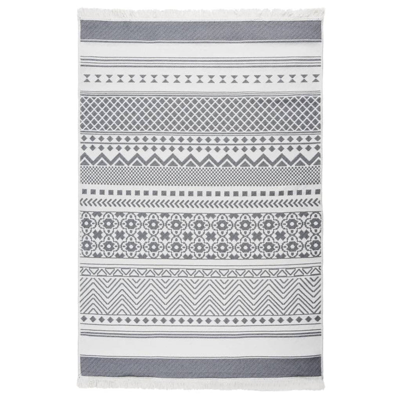 Tappeto Vidaxl 160x230 cm di cotone grigio e bianco
