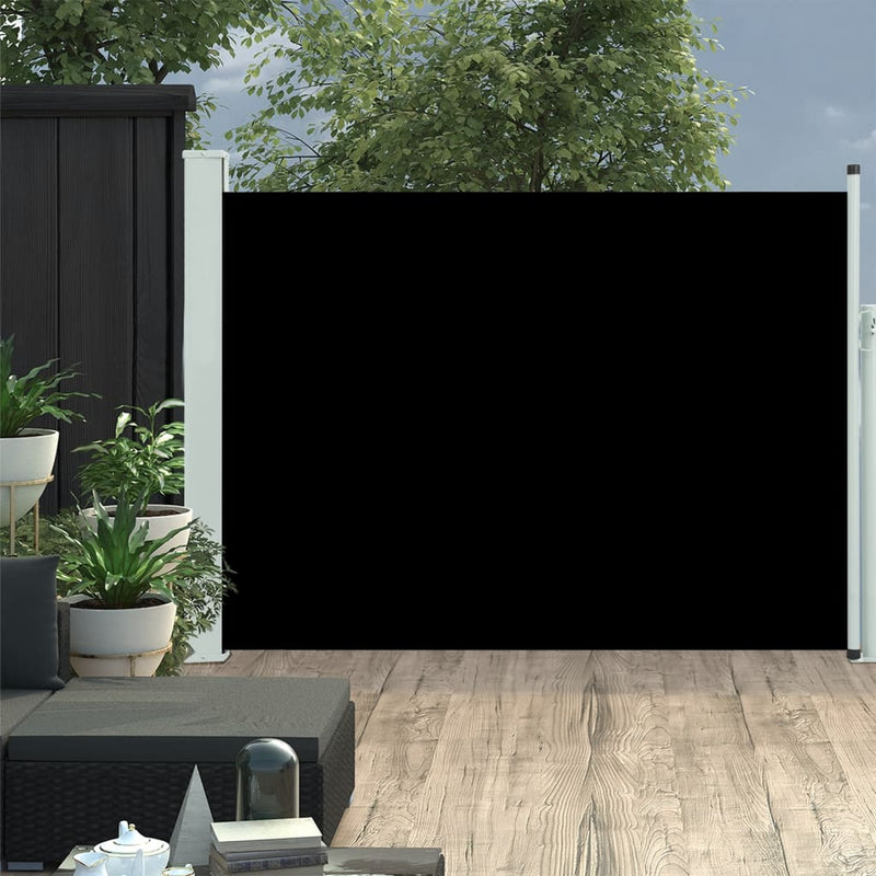 Schermo del giardino Vidaxl estendibile 117x500 cm nero
