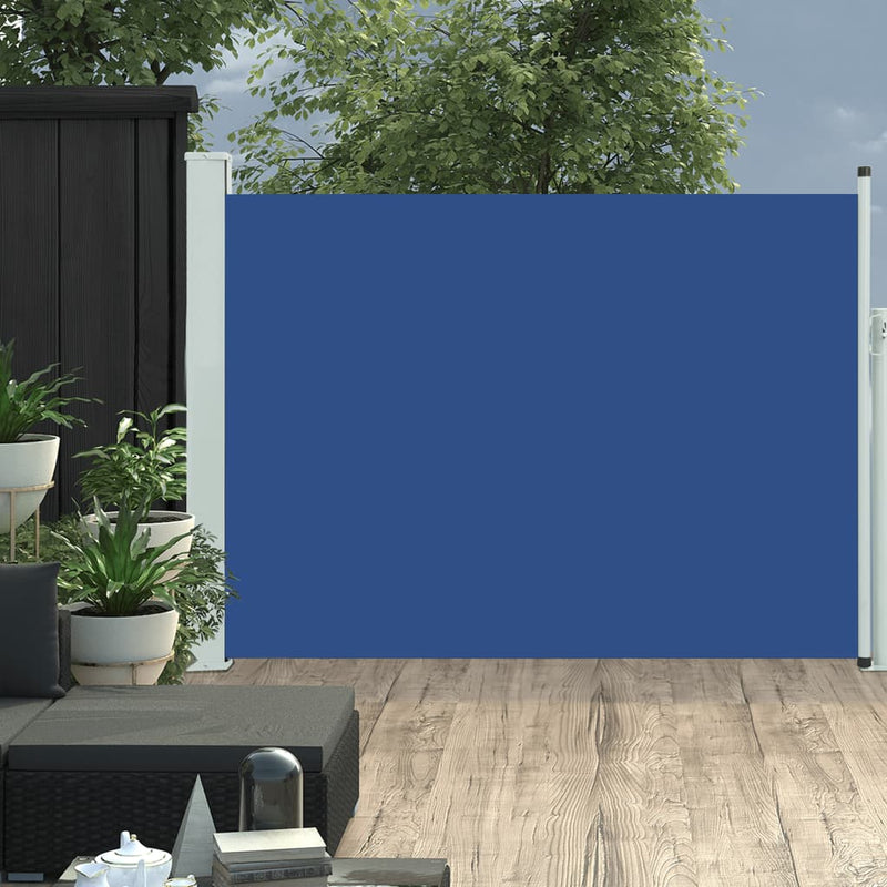 Schermata del giardino Vidaxl estendibile 117x500 cm blu