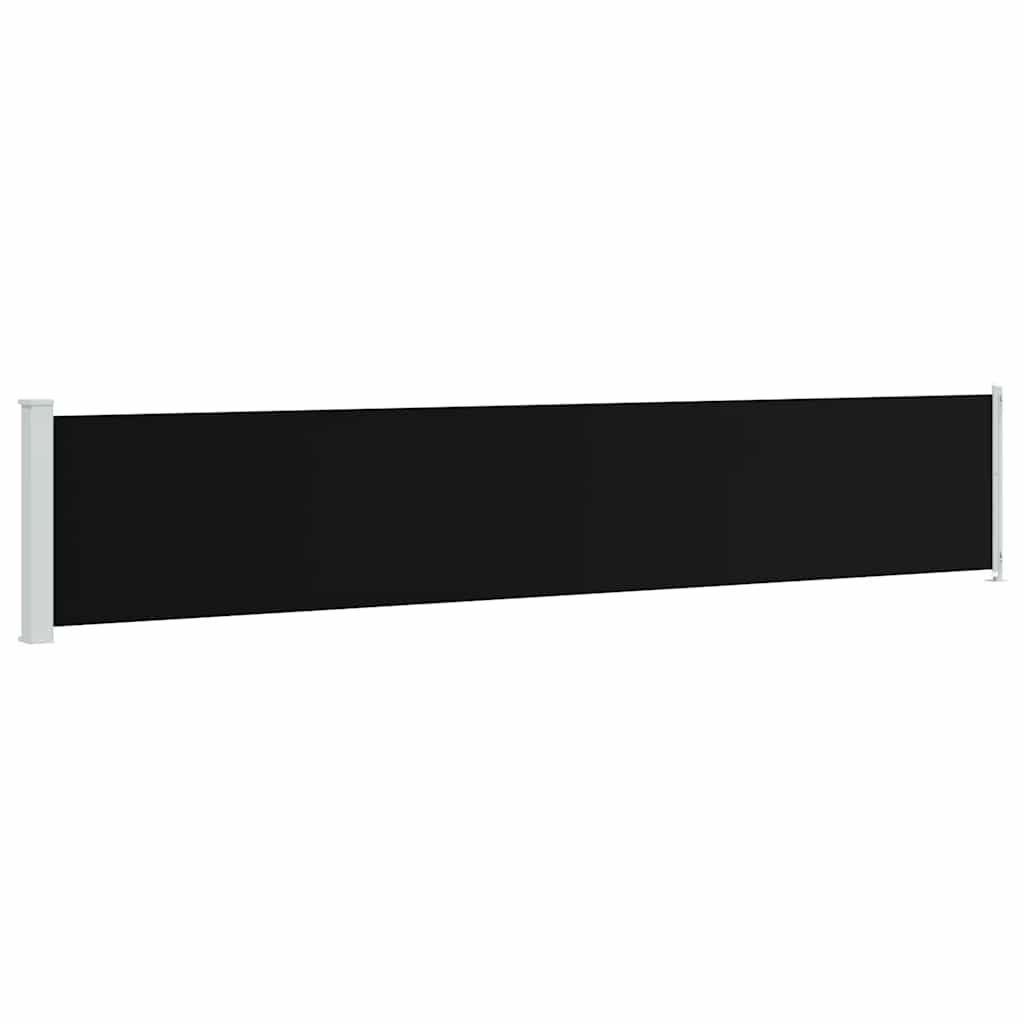 Pantalla de jardín Vidaxl extensible 117x600 cm Negro