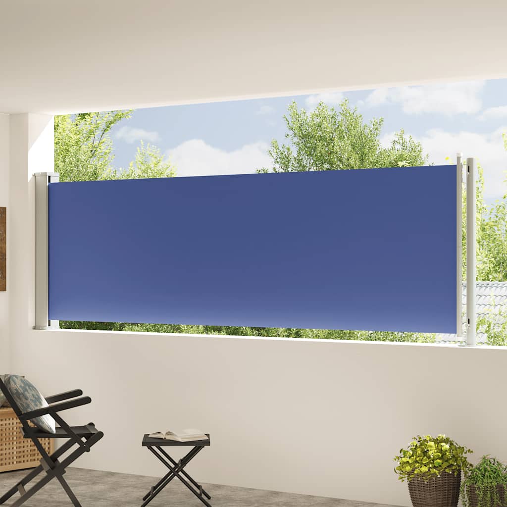 Vidaxl tuinscherm uittrekbaar 117x600 cm blauw
