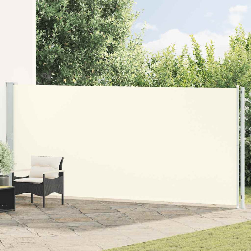 Pantalla de jardín Vidaxl extensible de 180x600 cm de crema