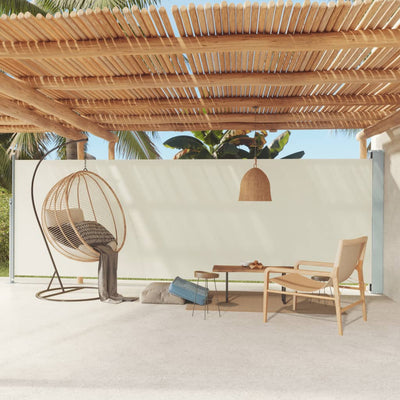 Schermo del giardino Vidaxl estendibile da 180x600 cm crema