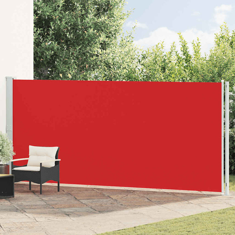 Pantalla de jardín Vidaxl extensible 180x600 cm rojo