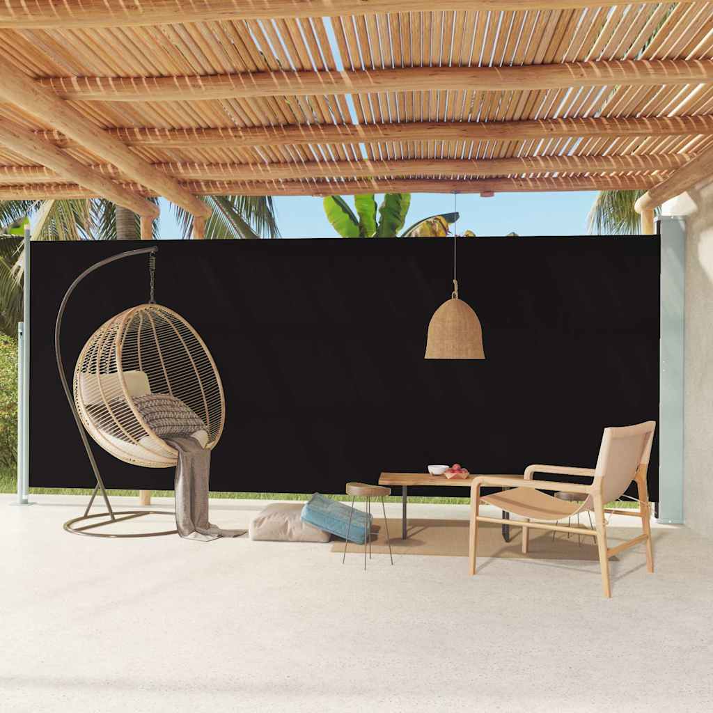 Schermo del giardino Vidaxl estendibile 220x600 cm nero