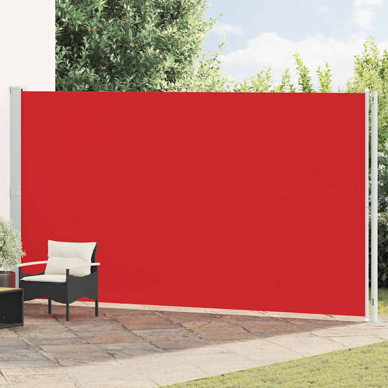 Pantalla de jardín Vidaxl extensible 220x600 cm rojo