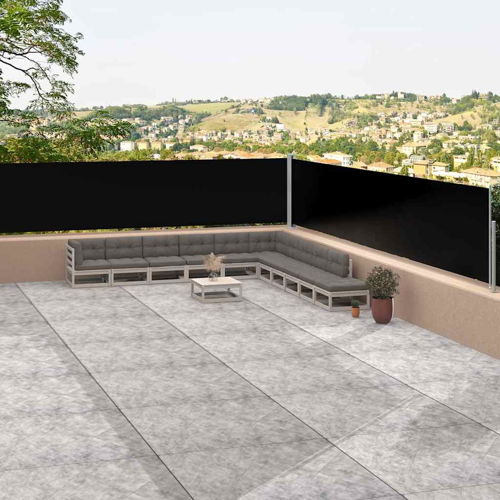 VIDAXL Parature estendibile 117x1200 cm nero