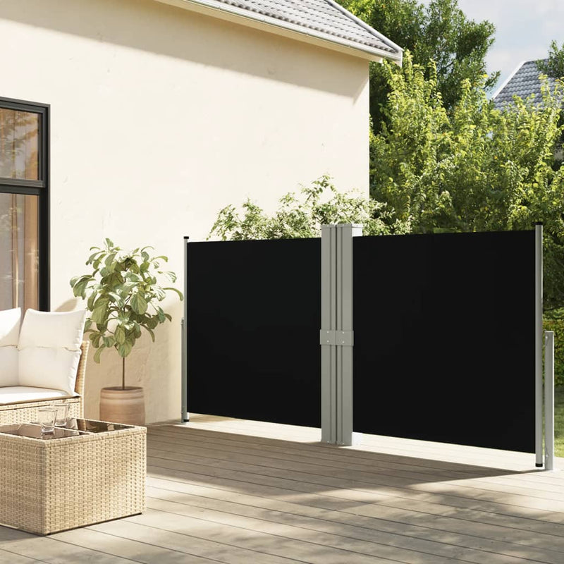 VIDAXL Parature estendibile 140x1200 cm nero