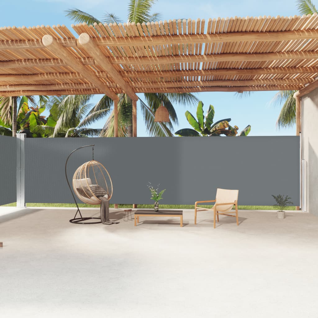 Vidaxl Paradshield estendibile 200x1200 cm antracite -colorato