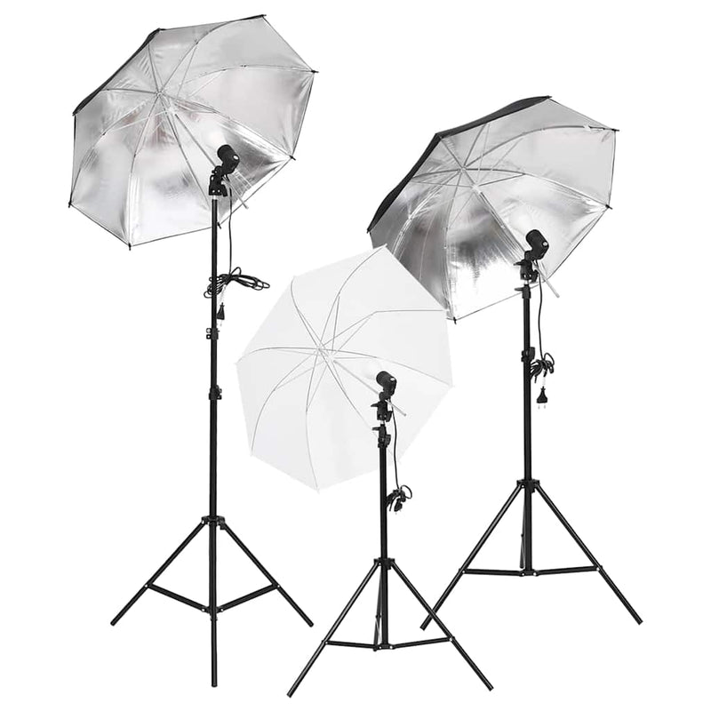 Vidaxl Studio Lighting Set con trípodes y paraguas
