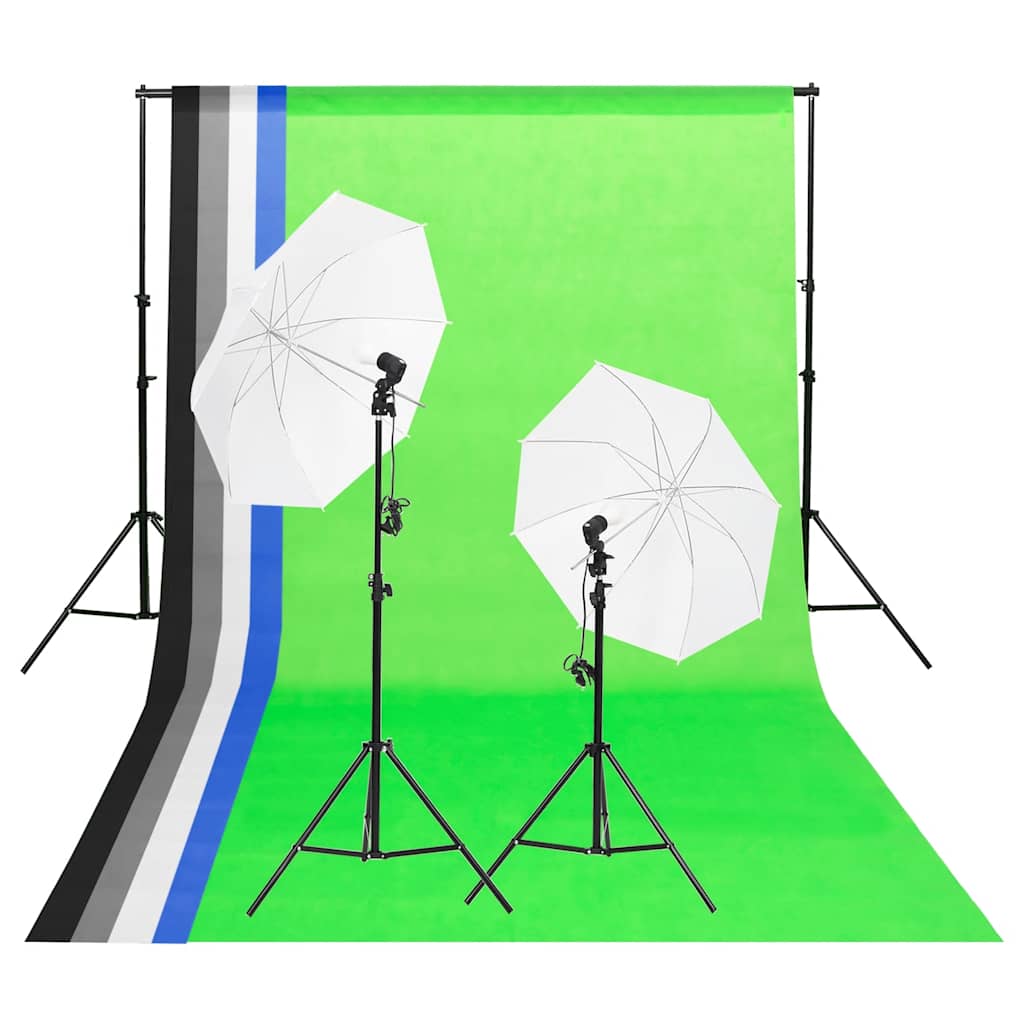 Vidaxl Studio Lighting Set con sfondi e ombrelli