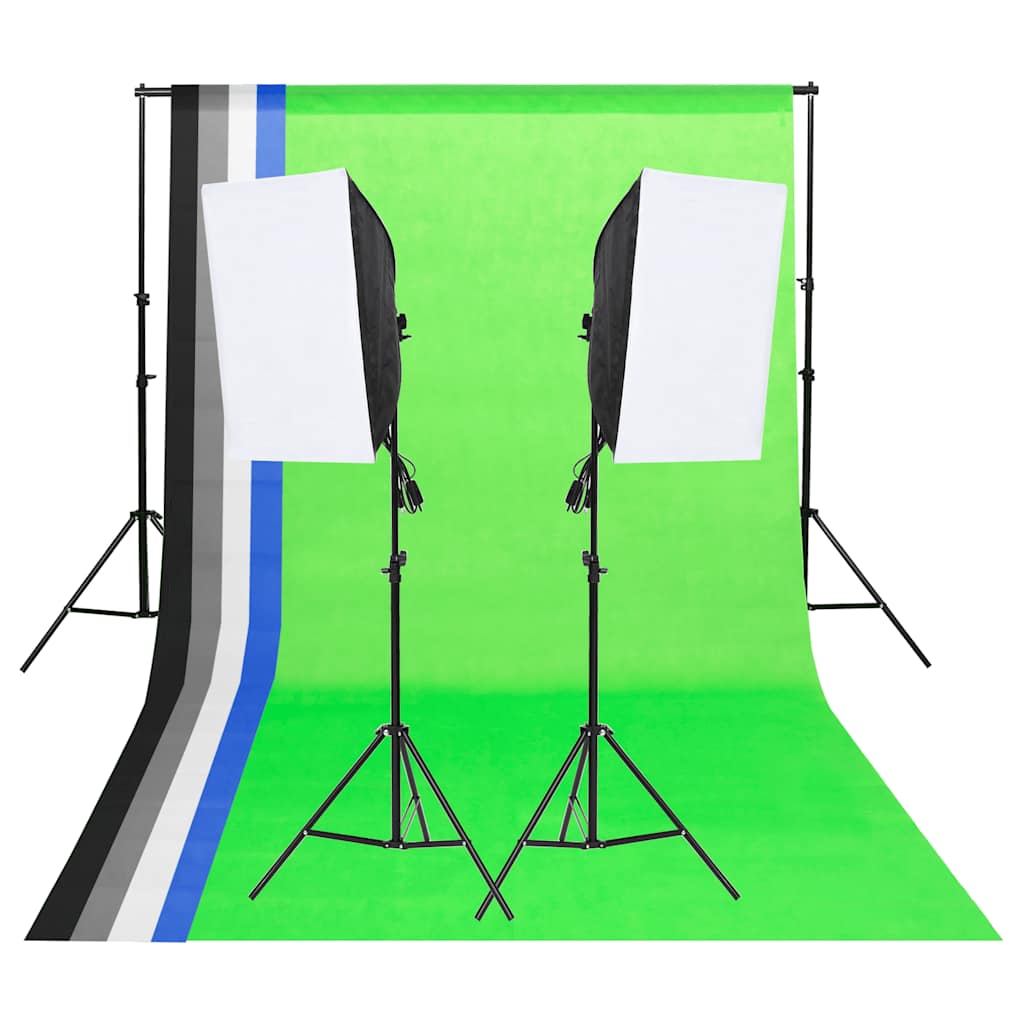 Vidaxl Studio Lighting Set con fondos y softboxes