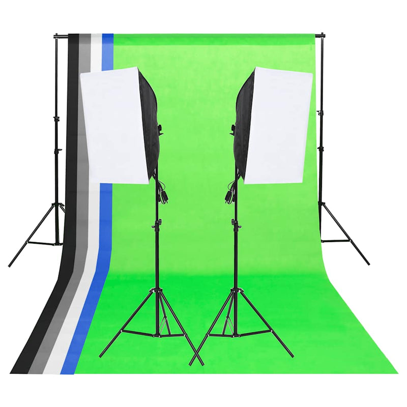 Vidaxl Studio Lighting Set con fondos y softboxes