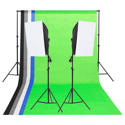 Vidaxl Studio Lighting Set con fondos y softboxes