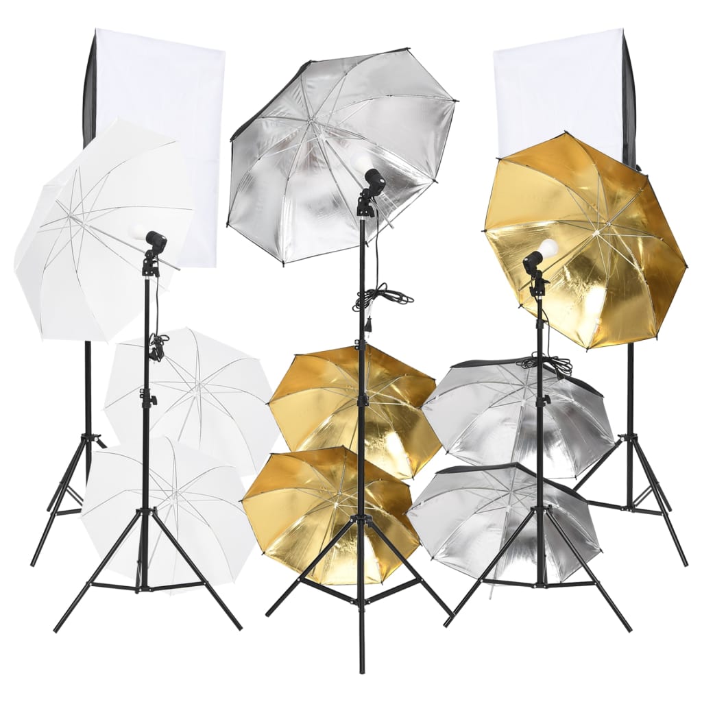 Vidaxl Studio fotografico a 9 pezzi Set con set di illuminazione e softbox