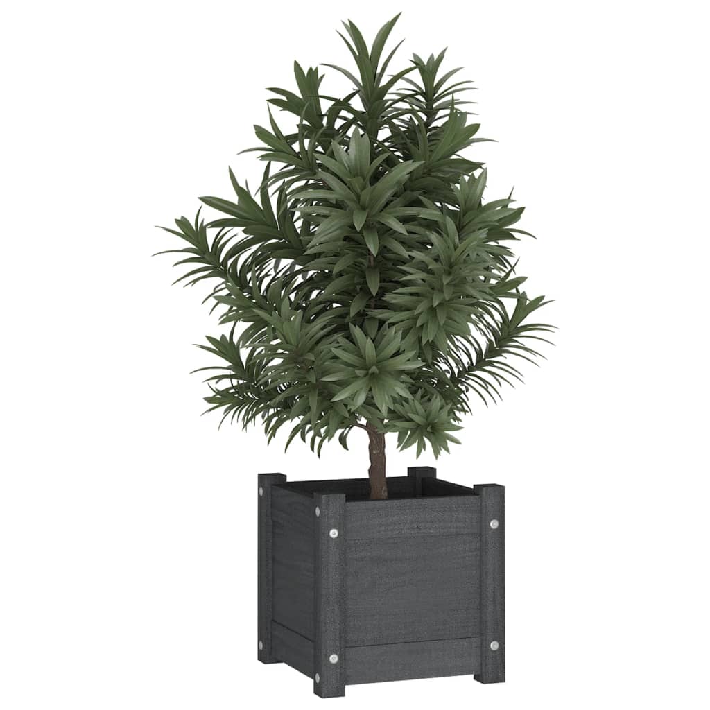 Vidaxl Planning Box 31x31x31 cm Solid Pine Gray