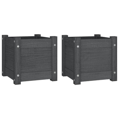 Vidaxl Fioter 2 PCS 31x31x31 cm Grigio in pino solido