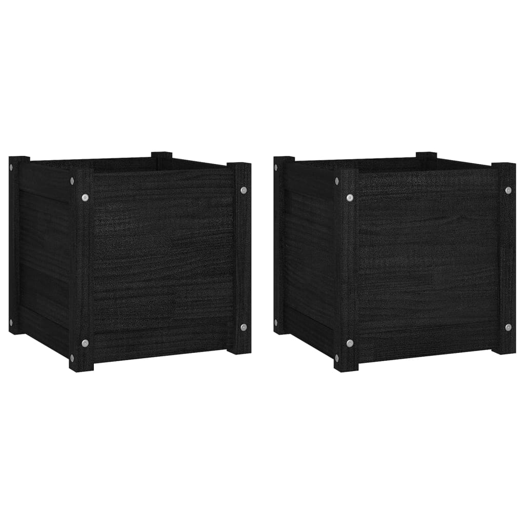 Vidaxl fioriere 2 ST 40x40x40 cm Pino solido nero