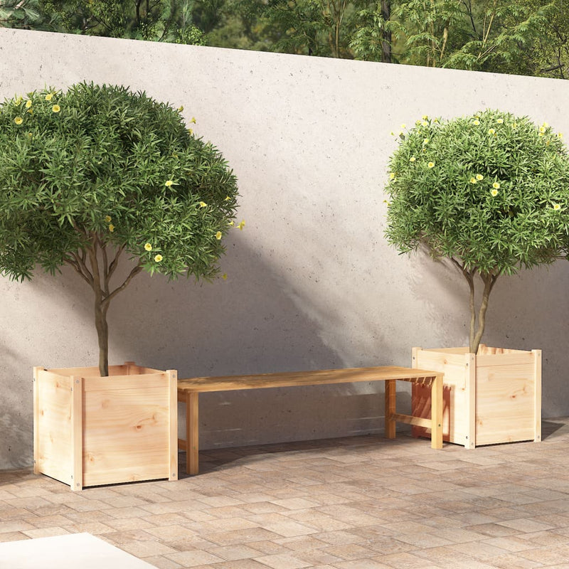 Vidaxx maceteros 2 uds 50x50x50 cm madera maciza de pino