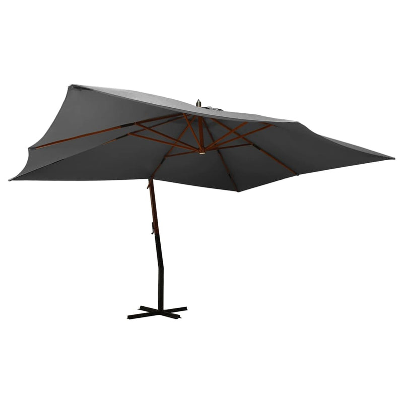 Vidaxl Parasolo galleggiante con polo in legno 400x300 cm antracite