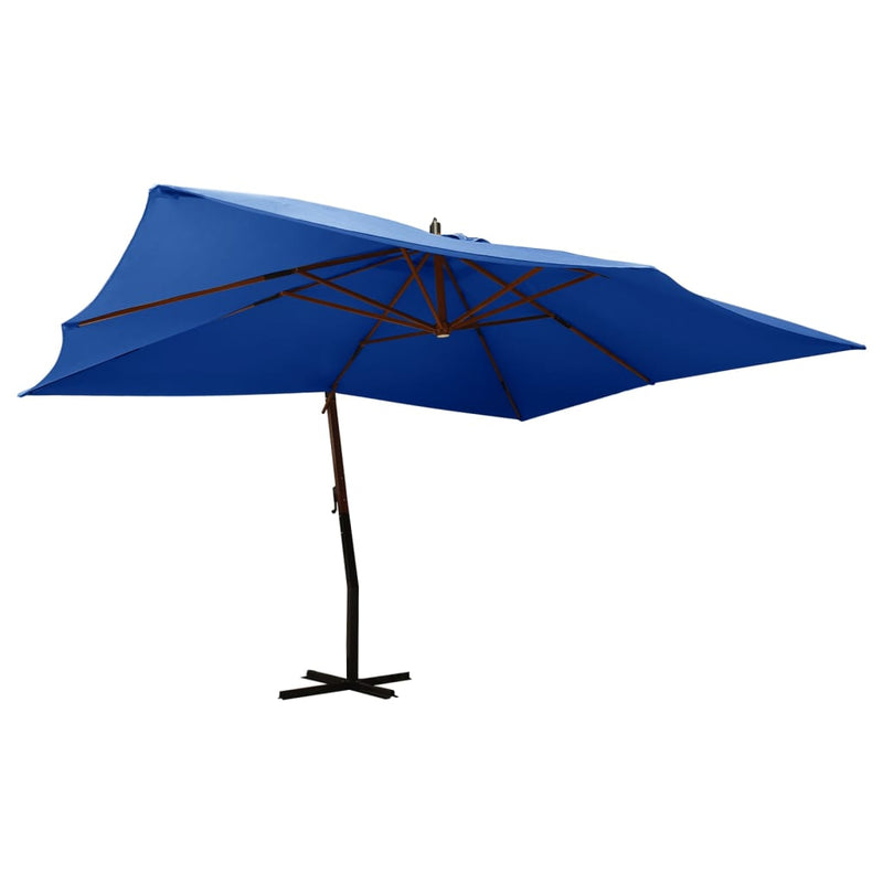 Vidaxl Parasolo galleggiante con palo in legno 400x300 cm blu azzurro
