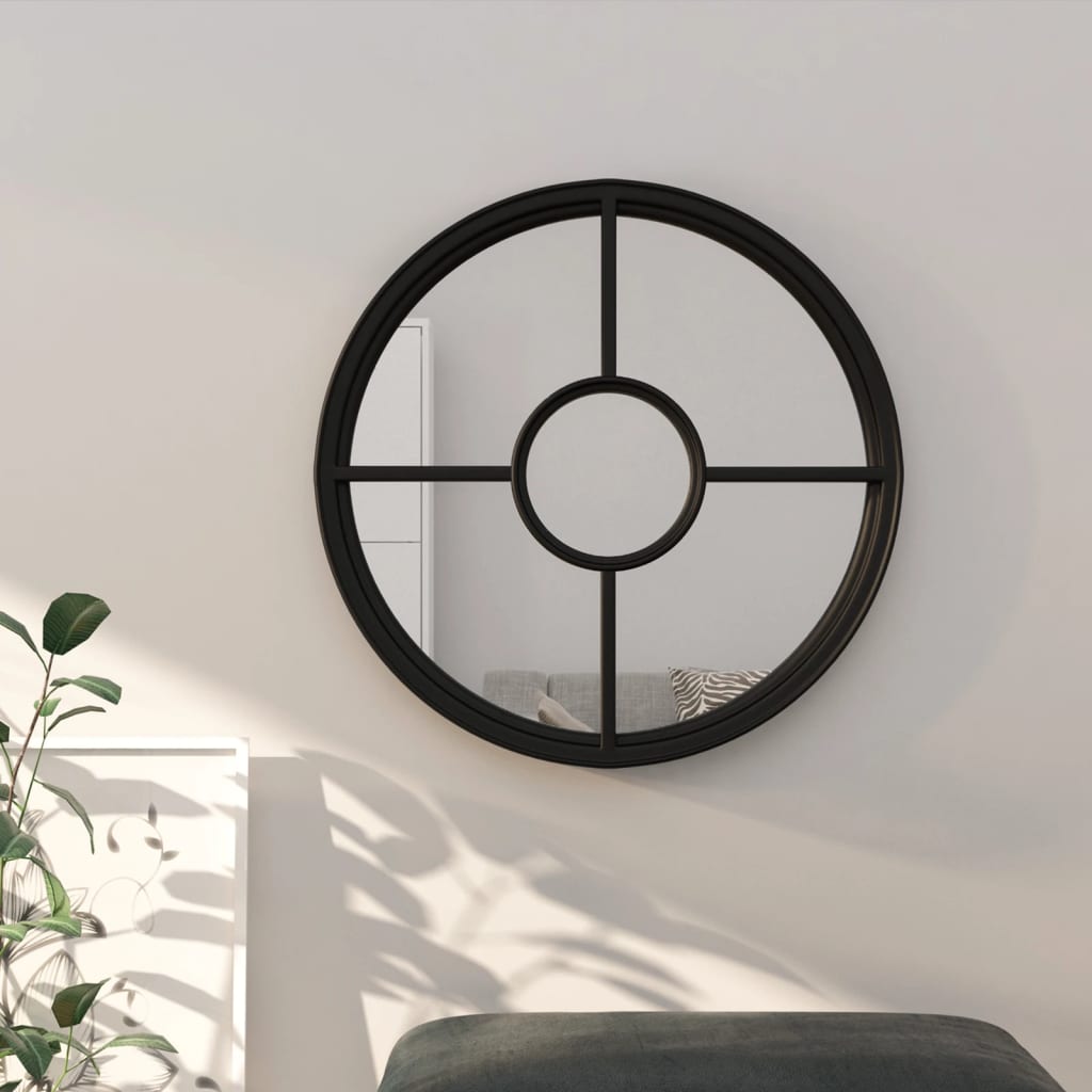 Vidaxl Mirror alrededor de 40x4 cm de hierro negro