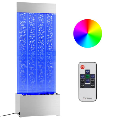 Columna de burbujas Vidaxl con LED RGB 110 cm de acero inoxidable y acrílico