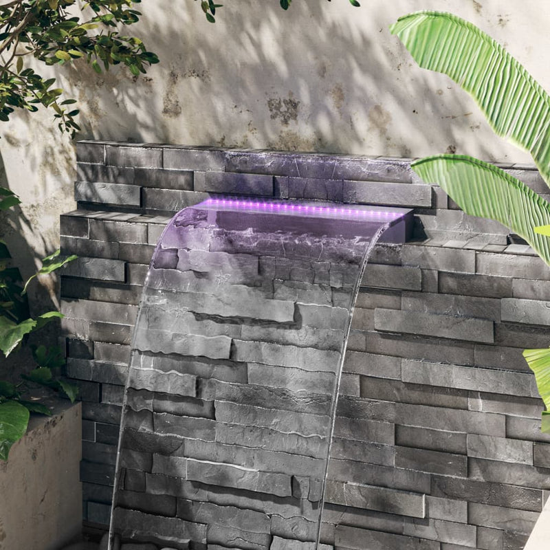 Vidaxl Waterfall Overde con LED RGB 60 cm acrilico