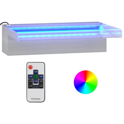 Vidaxl Waterfall se superpone con LED RGB de 30 cm de acero inoxidable