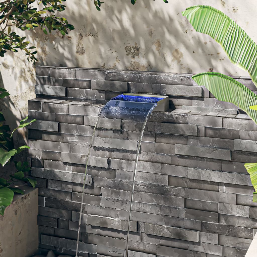 Vidaxl Waterfall Overde con LED RGB in acciaio inossidabile da 30 cm