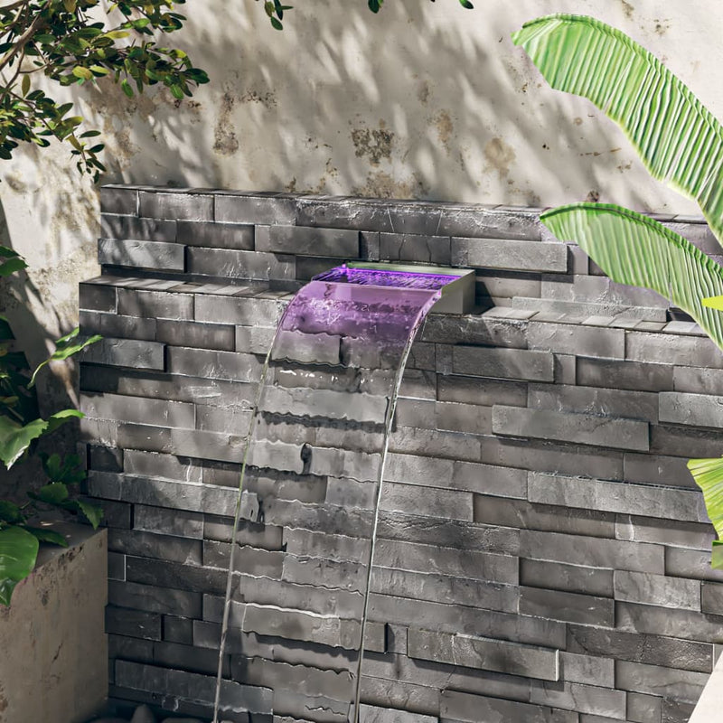 Vidaxl Waterfall Overde con LED RGB in acciaio inossidabile da 30 cm