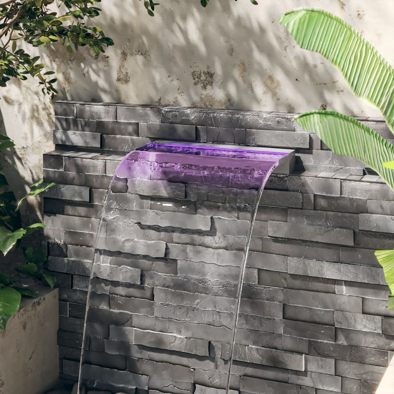 Vidaxl Waterfall Overde con LED RGB da 60 cm in acciaio inossidabile