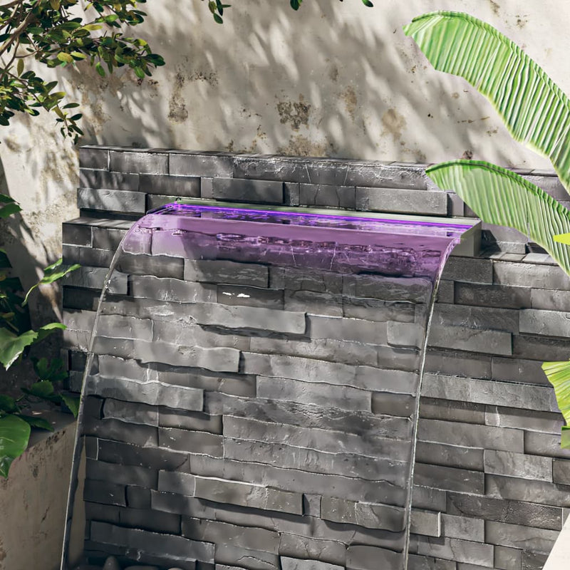 Vidaxl Waterfall Overde con LED RGB Acciaio inossidabile da 90 cm