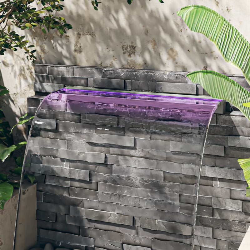 Attraversamento a cascata Vidaxl con LED RGB in acciaio inossidabile da 108 cm