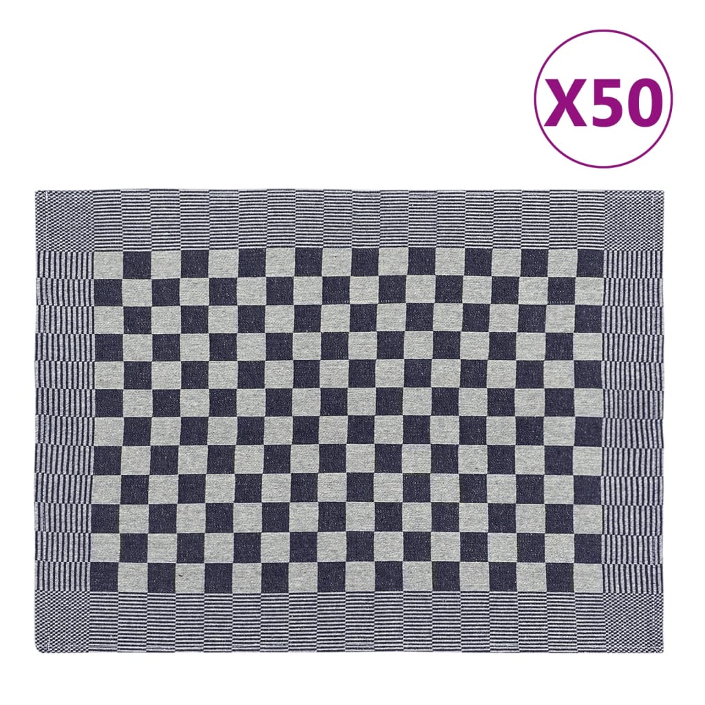 VIDAXL CANDO CUSCINE 50 ST 50x70 cm Blu di cotone e bianco