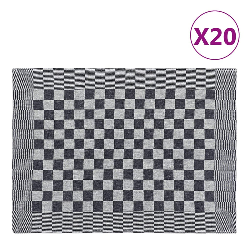 VIDAXL CANDO CUSCINE 20 ST 50x70 cm di cotone bianco e nero