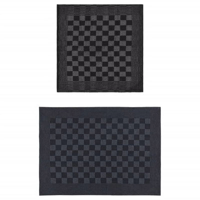 Vidaxl Set di stoffa da cucina a 50 pezzi Black e grigio