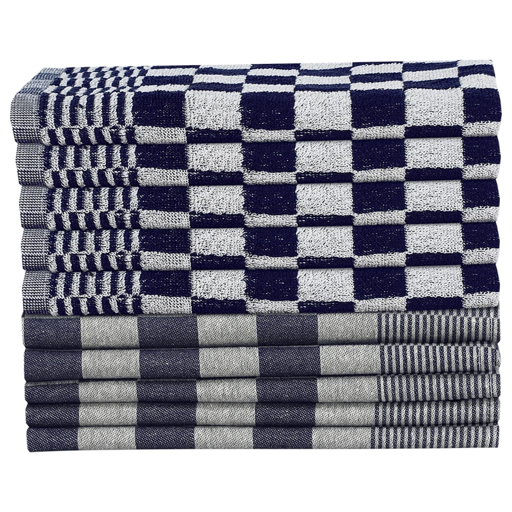 Vidaxl Set di panno da cucina a 50 pezzi blu cotone e bianco