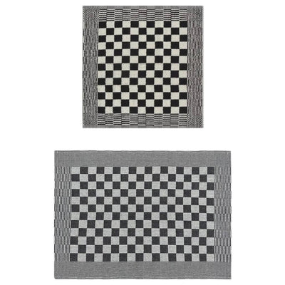Juego de tela de cocina Vidaxl de 10 partes de algodón en blanco y negro
