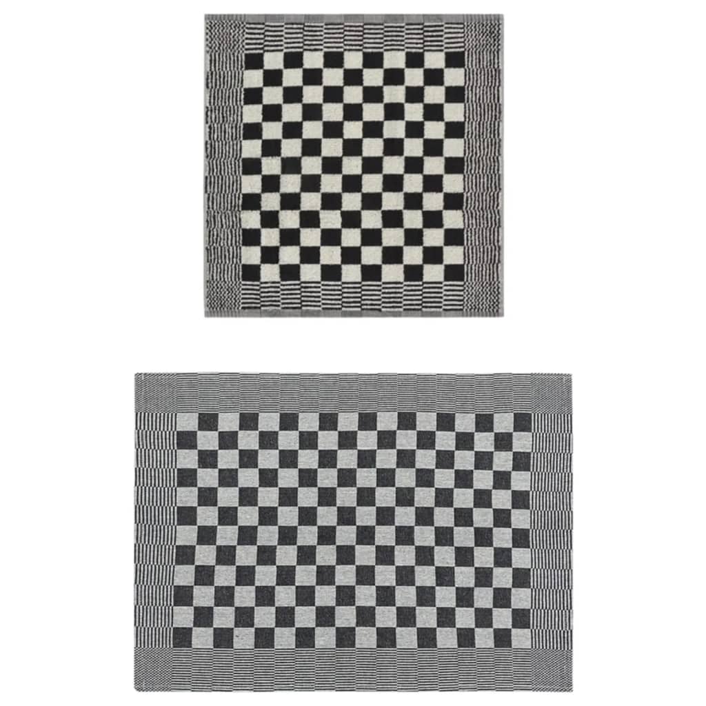 Vidaxl Set di stoffe da cucina in 10 parti in bianco e nero