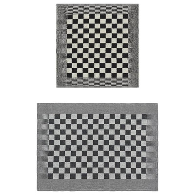 Vidaxl Set di panno da cucina a 20 pezzi in bianco e nero