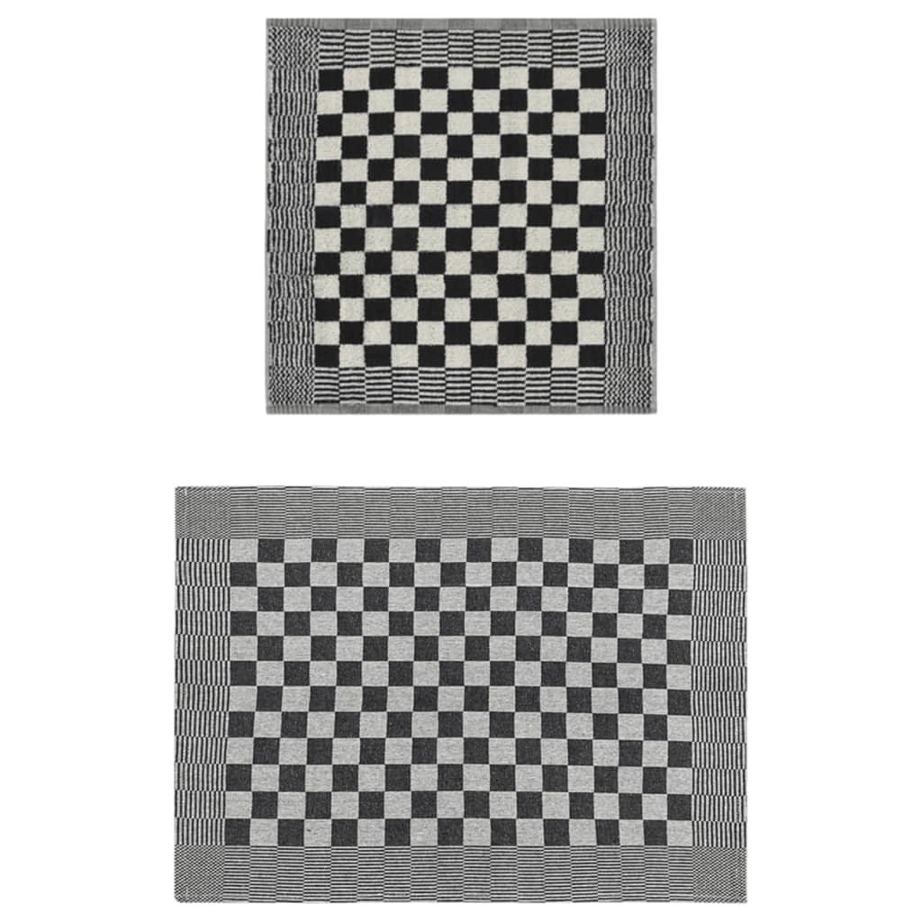 Vidaxl Set di panno da cucina a 50 pezzi in bianco e nero