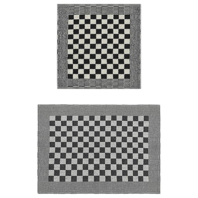 Vidaxl Set di panno da cucina a 50 pezzi in bianco e nero