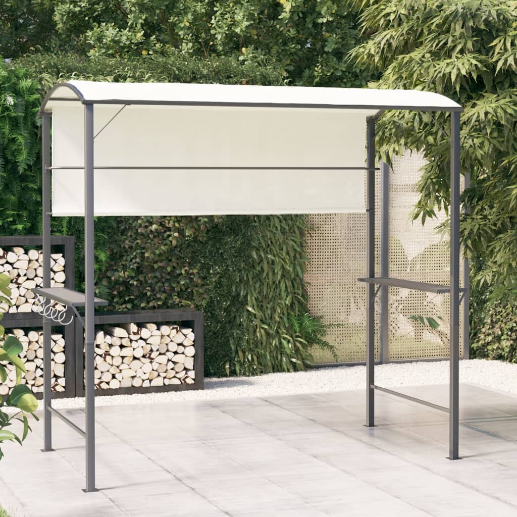 Vidaxl prieel met dak 220x110x200 cm crèmekleurig