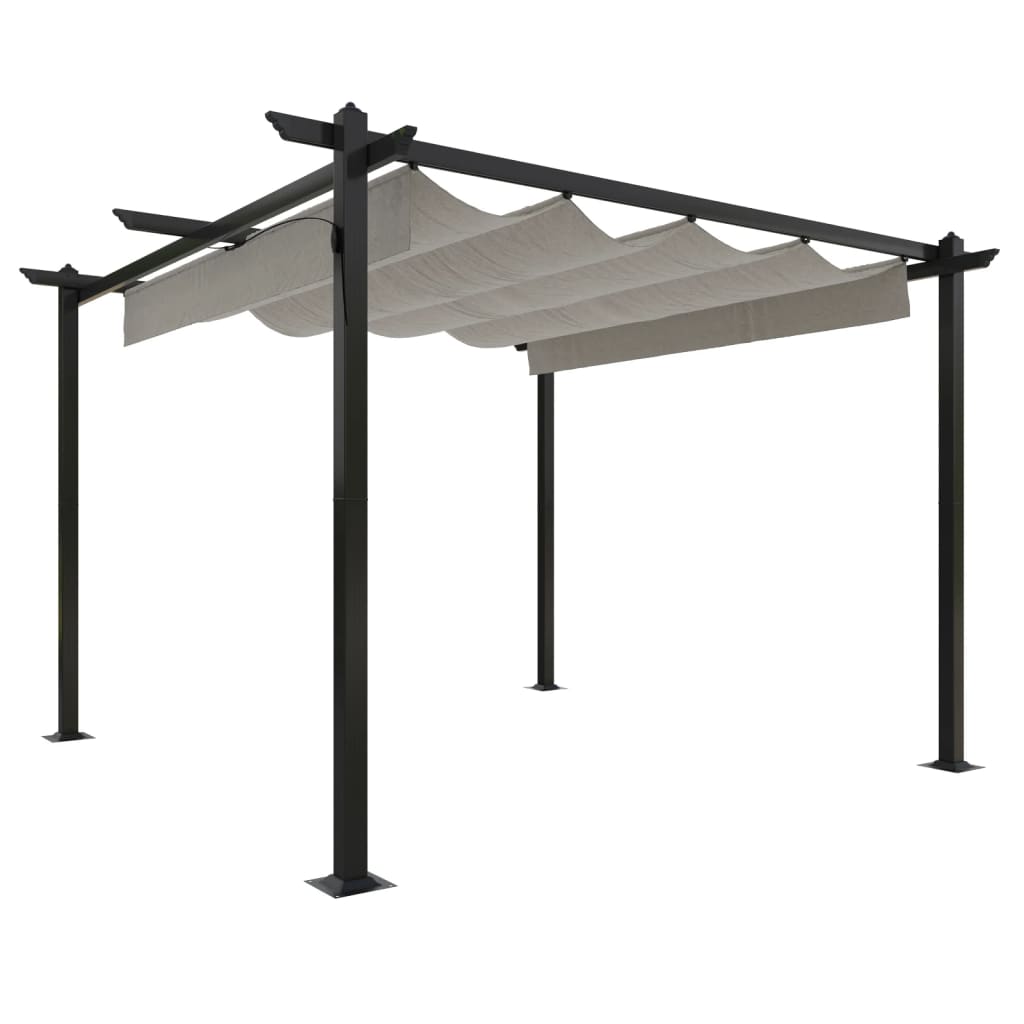 Vidaxl Garden Pracor con techo extensible de 3x3 m de crema