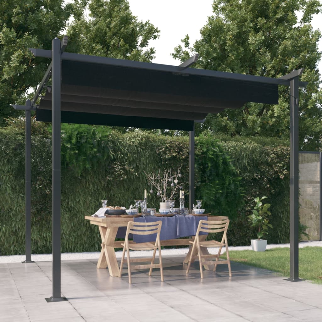 Vidaxl Garden Pracor con techo extensible de 3x3 m de antracita
