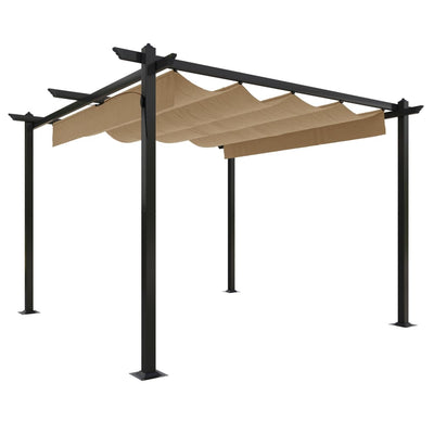 Vidaxl Garden Pracor con tetto estesibile 3x3 m taupe