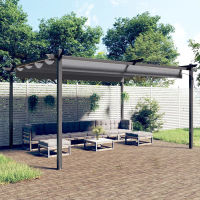 Vidaxl Garden Pracor con tetto estensibile 4x3 M antracite